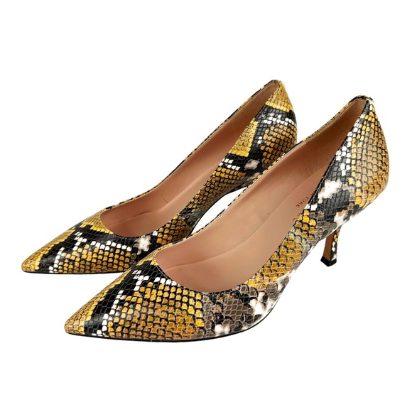 Kate Spade New York Sonia Snakeskin Embossed Leather Pointed Toe Pump 9.5 Heels - Picture 2 of 15